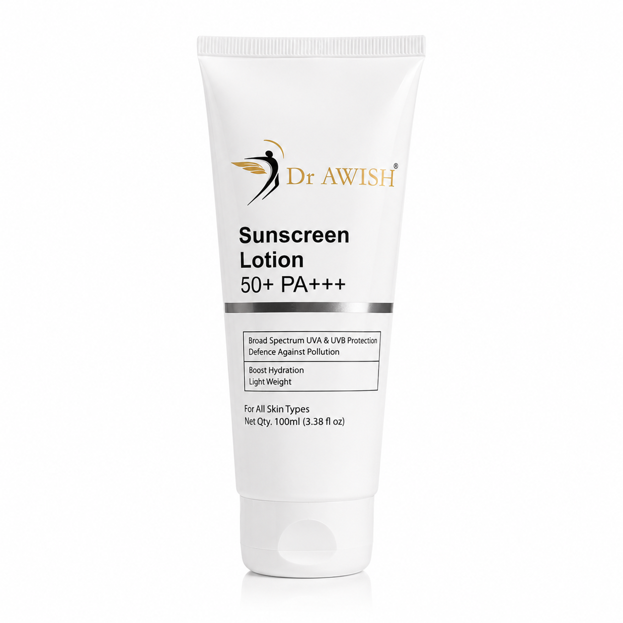 Dr. Awish Sunscreen SPF 50+ PA+++ – Broad-Spectrum Protection, Hydrating & Non-Greasy | 100ml