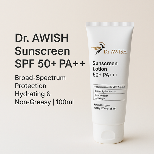 Dr. Awish Sunscreen SPF 50+ PA+++ – Broad-Spectrum Protection, Hydrating & Non-Greasy | 100ml