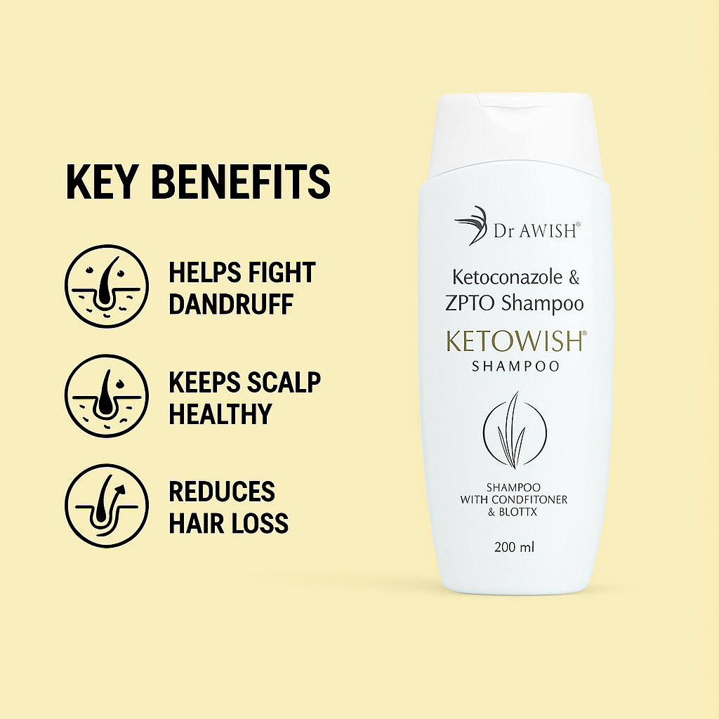 Dr. Awish KetoWish Anti-Dandruff Shampoo – Powerful Relief with Scalp Nourishment