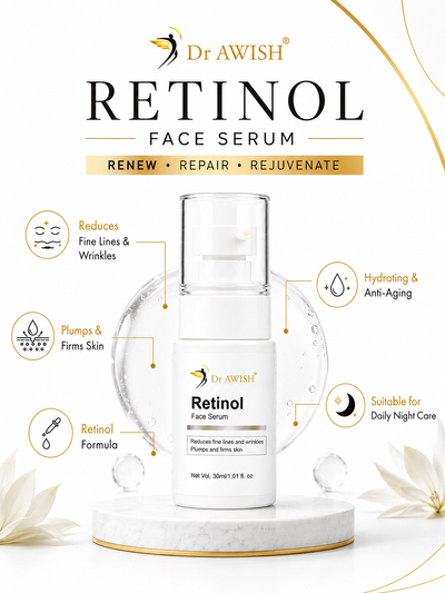 Dr. Awish Retinol Face Serum – Hydrate, Brighten & Combat Aging | 30ml