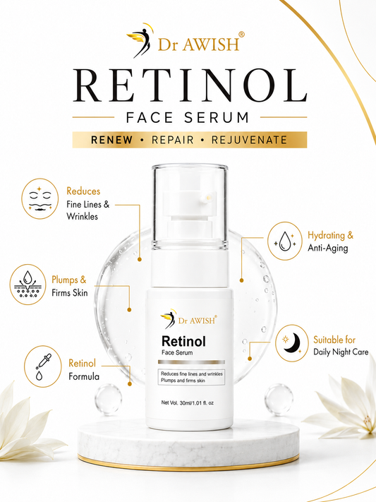 Dr. Awish Retinol Face Serum – Hydrate, Brighten & Combat Aging | 30ml