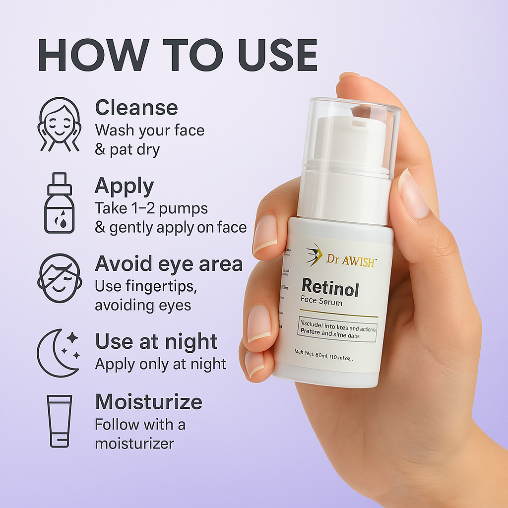 Dr. Awish Retinol Face Serum – Hydrate, Brighten & Combat Aging | 30ml