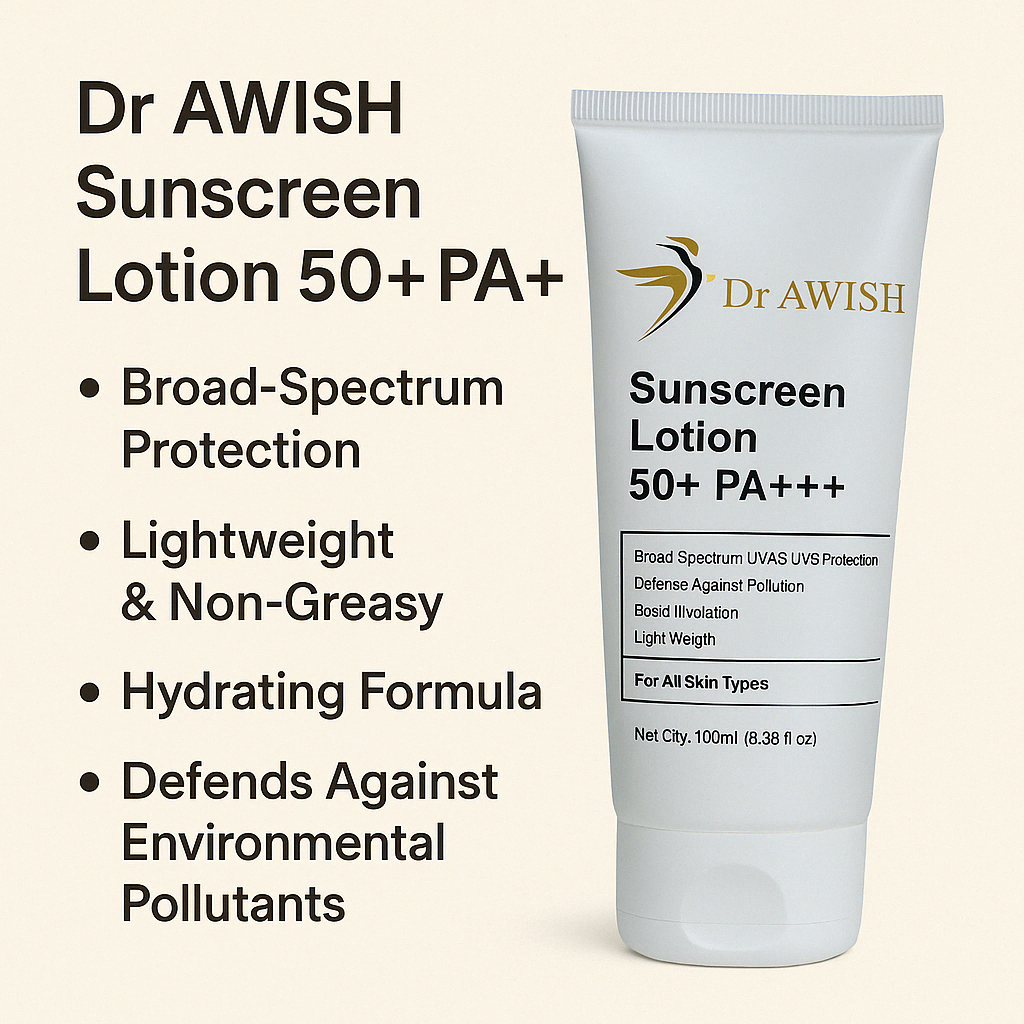 Dr. Awish Glow Care Combo Glutathione Face Wash & Sunscreen Lotion 50+ PA+++ Face Moisturizer Cica & Ceramide For Daily Radiance