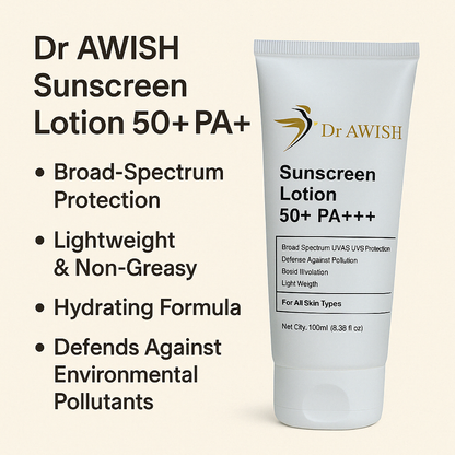 Dr. Awish Glow Care Combo Glutathione Face Wash & Sunscreen Lotion 50+ PA+++ Face Moisturizer Cica & Ceramide For Daily Radiance