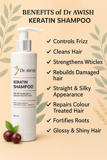 Dr. Awish Ketowish Anti-Dandruff & Keratin Smoothening Shampoo Complete Hair
