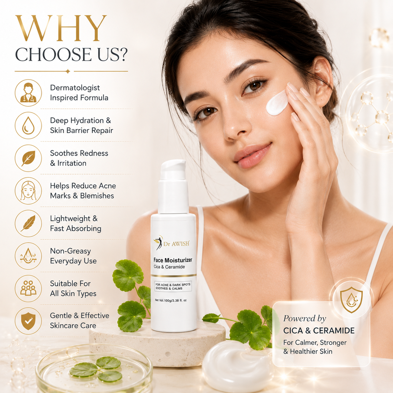 Dr. AWISH Face Moisturizer Cica & Ceramide