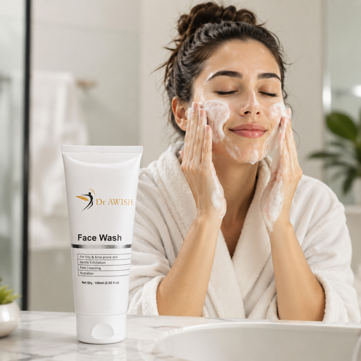 Dr. AWISH Face Wash | Glycolic & Salicylic Acid | Deep Cleansing & Exfoliating | For Clear & Radiant Skin
