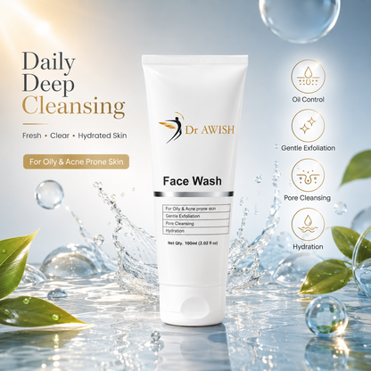 Dr. AWISH Face Wash | Glycolic & Salicylic Acid | Deep Cleansing & Exfoliating | For Clear & Radiant Skin