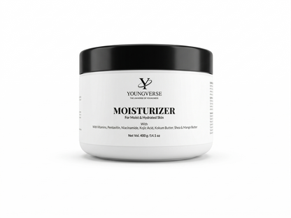 Youngverse Moisturizer for Moist & Hydrated Skin, with Niacinamide, Kojic Acid, Shea & Mango Butter, 400g